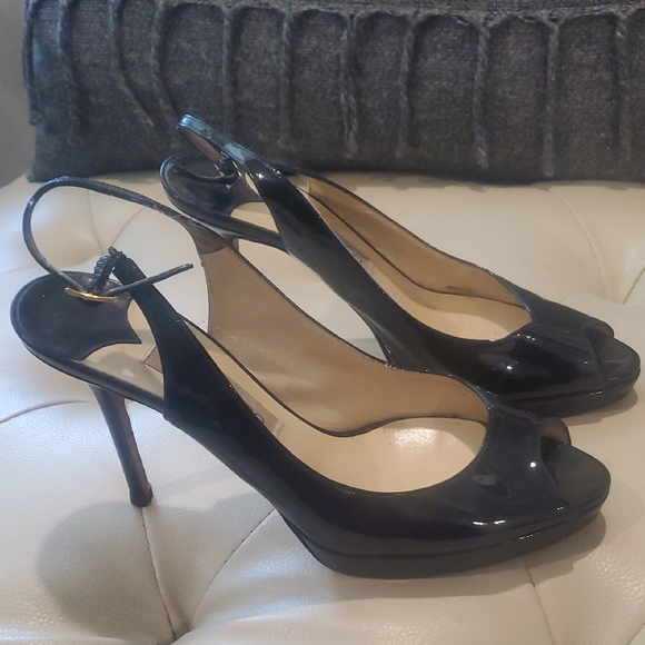 Jimmy Choo Black High Heel Slingback Pumps - Picture 4 of 5